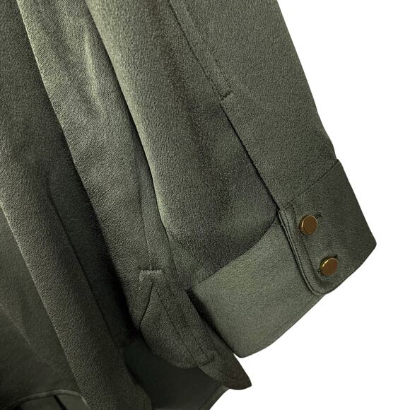 New Chicos Black Label Jacket Shacket Green Military Applique Women's 2 L 12 - Picture 7 of 10